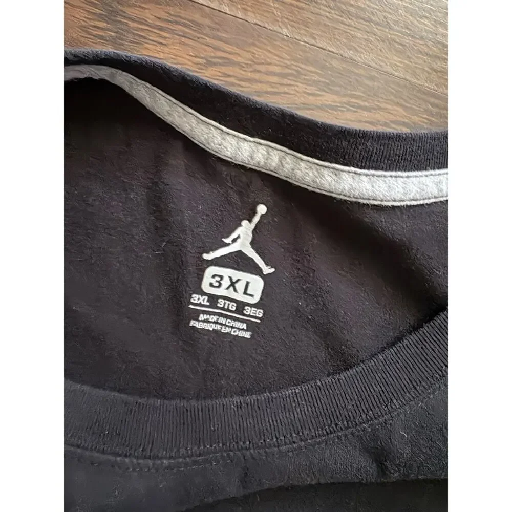 Rare Air Jordan Black T-Shirt Red Text Silver Elephant Print Jumpman Logo Sz 3xL